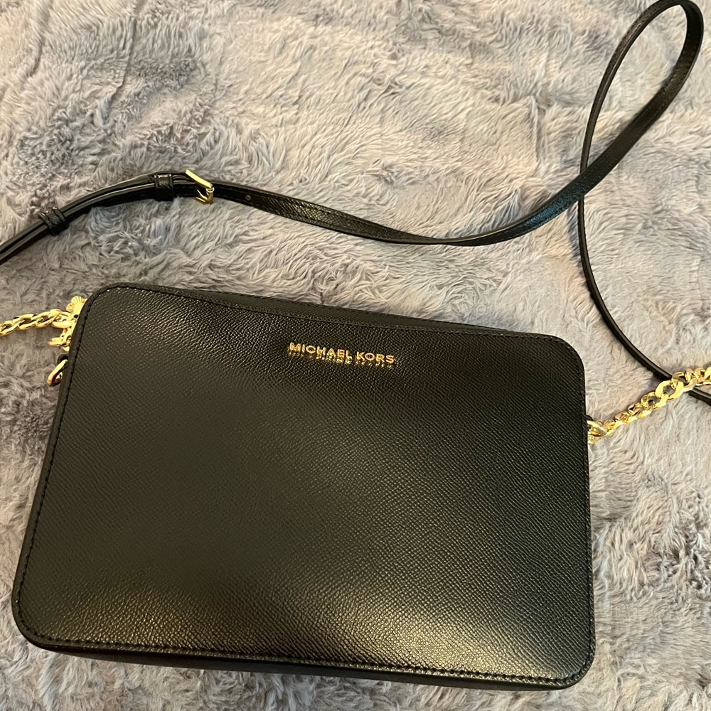 Michael Kors Black and Gold Crossbody Bag
